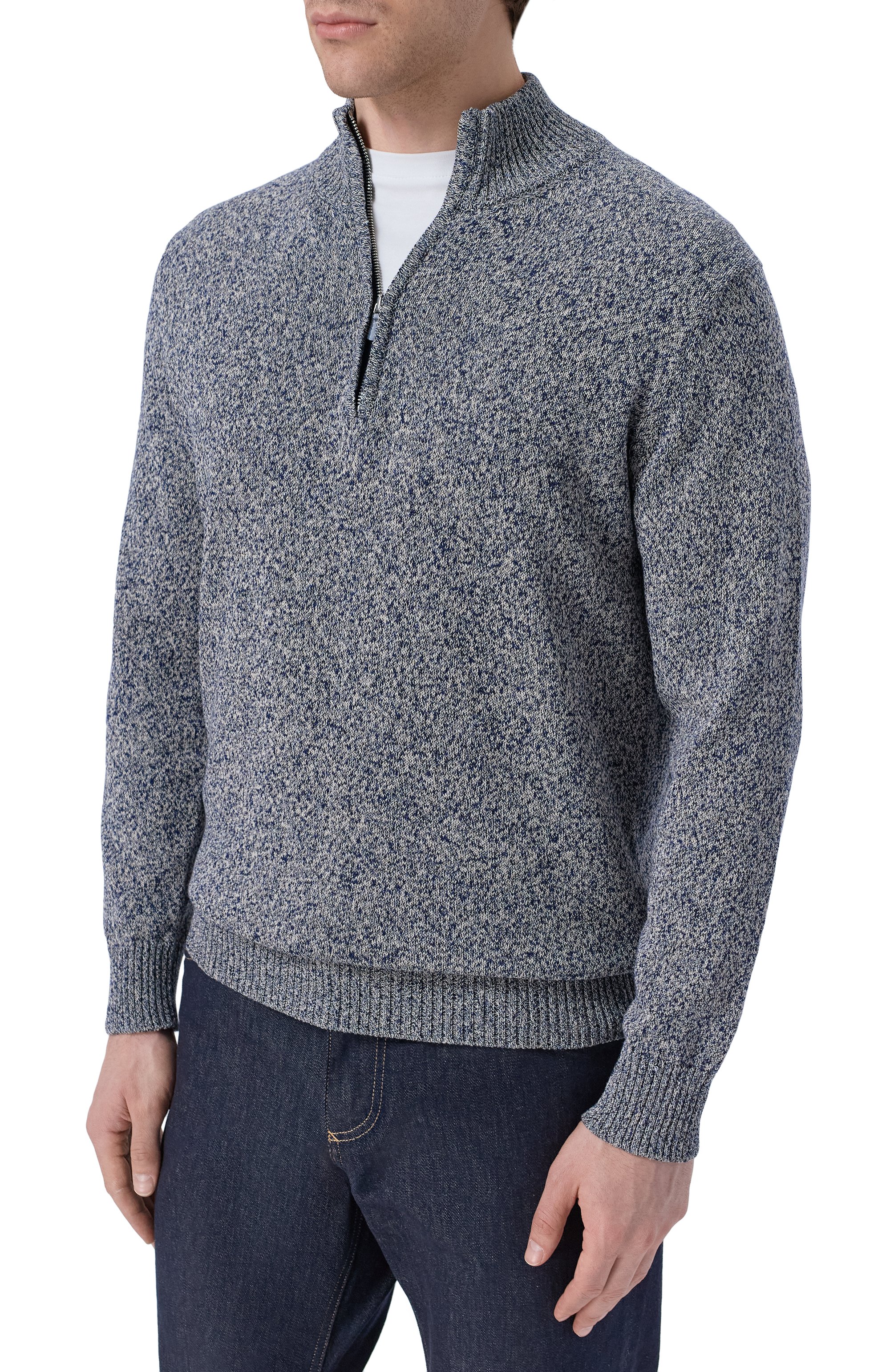 Хлопковый джемпер ANDREA CAMPAGNA синего цвета по цене 54650 руб., арт. M5426-8076, фото 3 Хлопковый джемпер ANDREA CAMPAGNA, арт. M5426-8076, фото 3