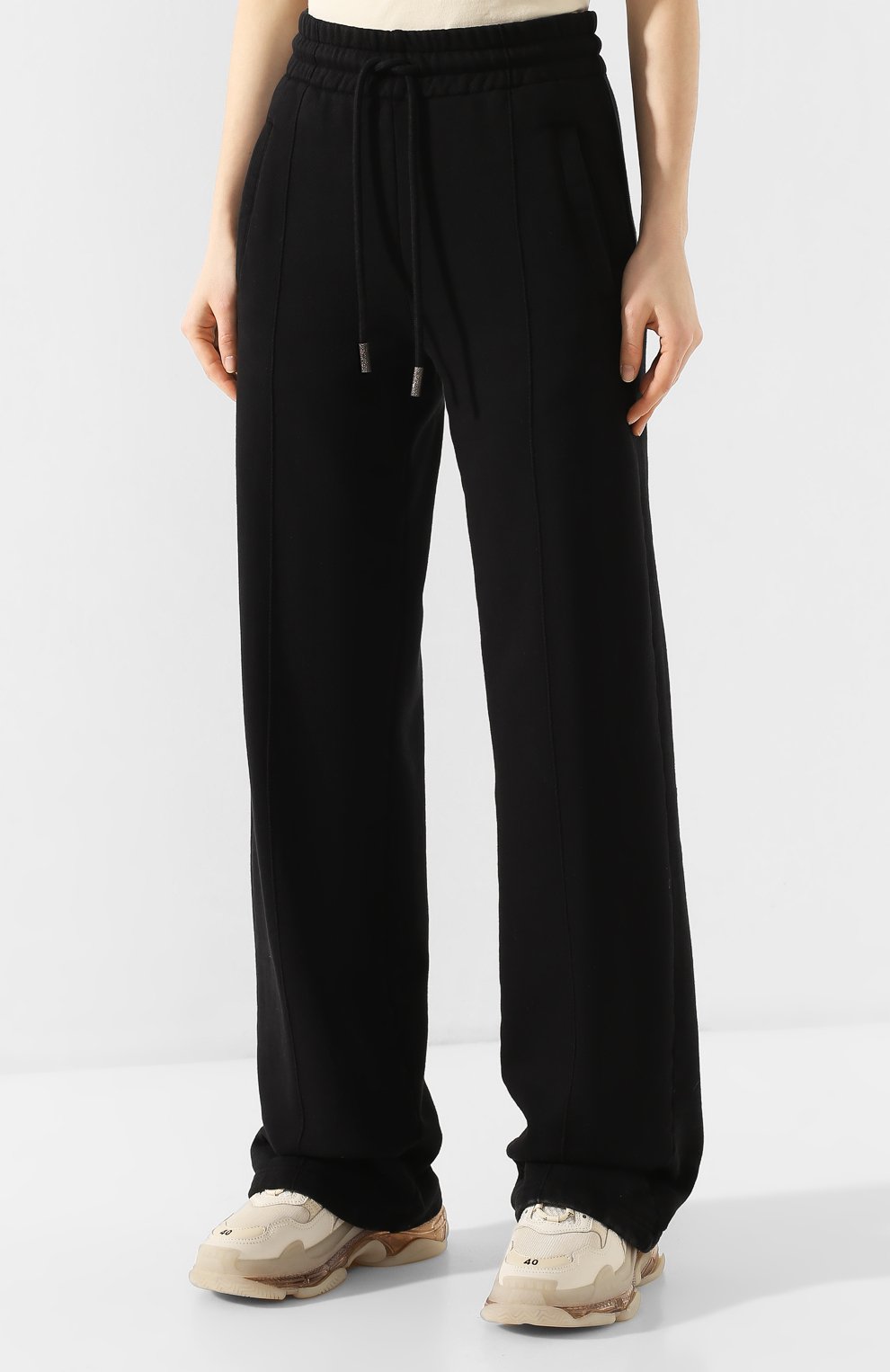 Хлопковые брюки OFF-WHITE черного цвета по цене 56650 руб., арт. 0WCH005R20F301291010, фото 3 Хлопковые брюки OFF-WHITE, арт. 0WCH005R20F301291010, фото 3