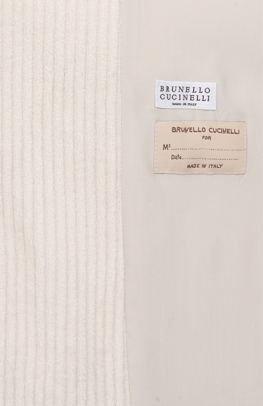 Вельветовый жакет Brunello Cucinelli MG5167514P Кремовый  MG5167514P Фото 7