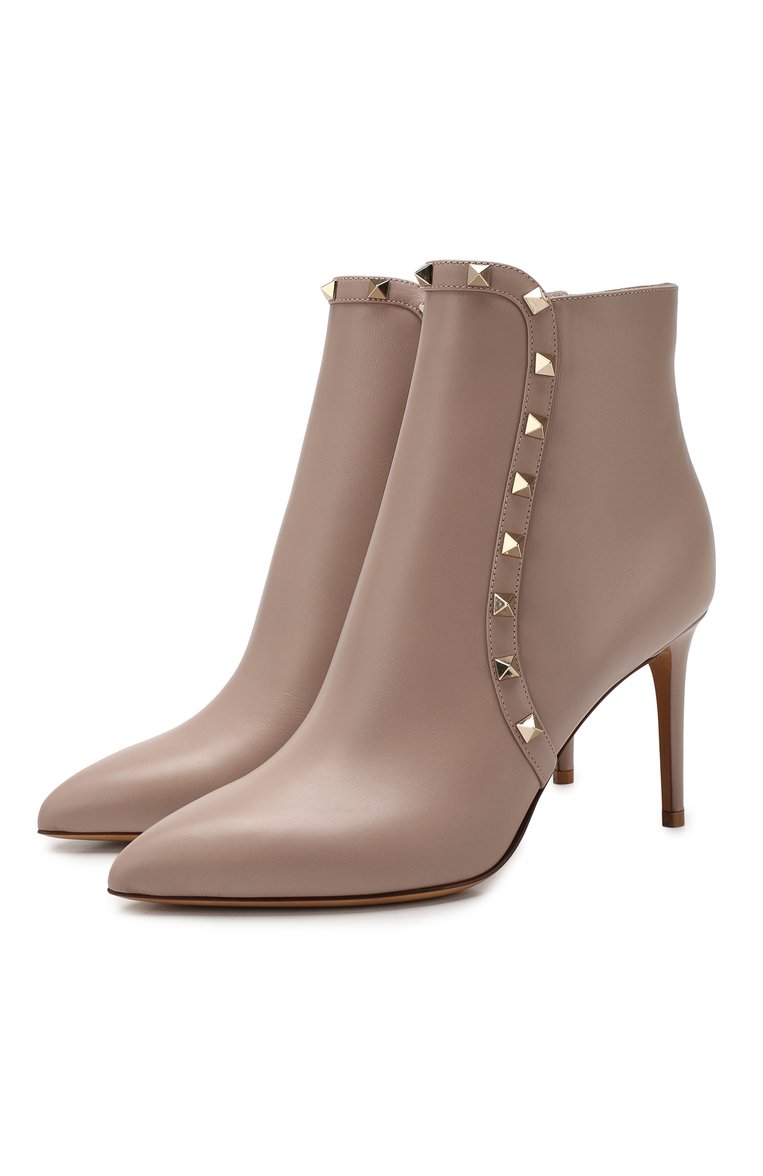 Женские кожаные ботильоны rockstud VALENTINO бежевого цвета, арт. SW0S0I62/VXS | Фото 1 (Подошва: Плоская; Статус проверки: Проверено, Проверена категория; Материал внутренний: Натуральная кожа; Каблук высота: Высокий; Каблук тип: Шпилька; Материал утеплителя: Без утеплителя; Материал сплава: Проверено, Проставлено; Драгоценные камни: Проставлено; Материал внешний: Натуральная кожа; Длина стельки: 23,3, 23,6, 24,0, 24,3, 24,6, 25,0, 25,3, 25,6, 26,0, 26,3, 26,6)