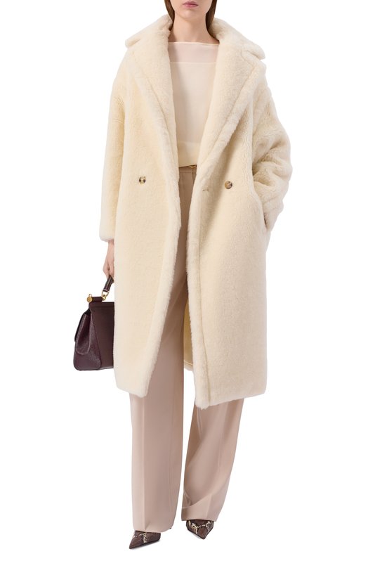 Шуба из экомеха Max Mara TEDGIRL Кремовый  TEDGIRL Фото 2