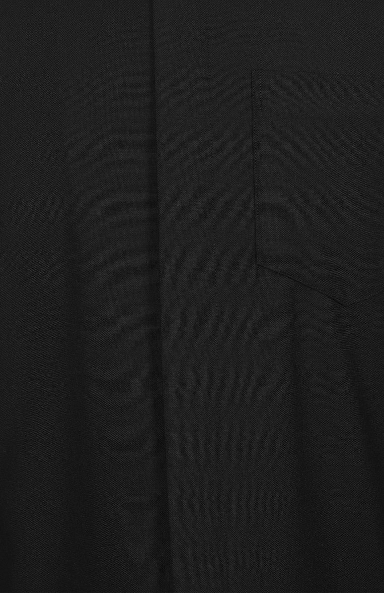 Мужская шерстяная рубашка DRIES VAN NOTEN черного цвета, арт. 251-020708-1310 | Фото 6 (Длина (для топов): Стандартные; Материал внешний: Шерсть; Рукава: Длинные; Принт: Однотонные; Воротник: Кент; Манжеты: На пуговицах; Стили: Кэжуэл; Случай: Повседневный; Автоматизация состава: Проставлено; Автоматизация ТО: Проставлено)