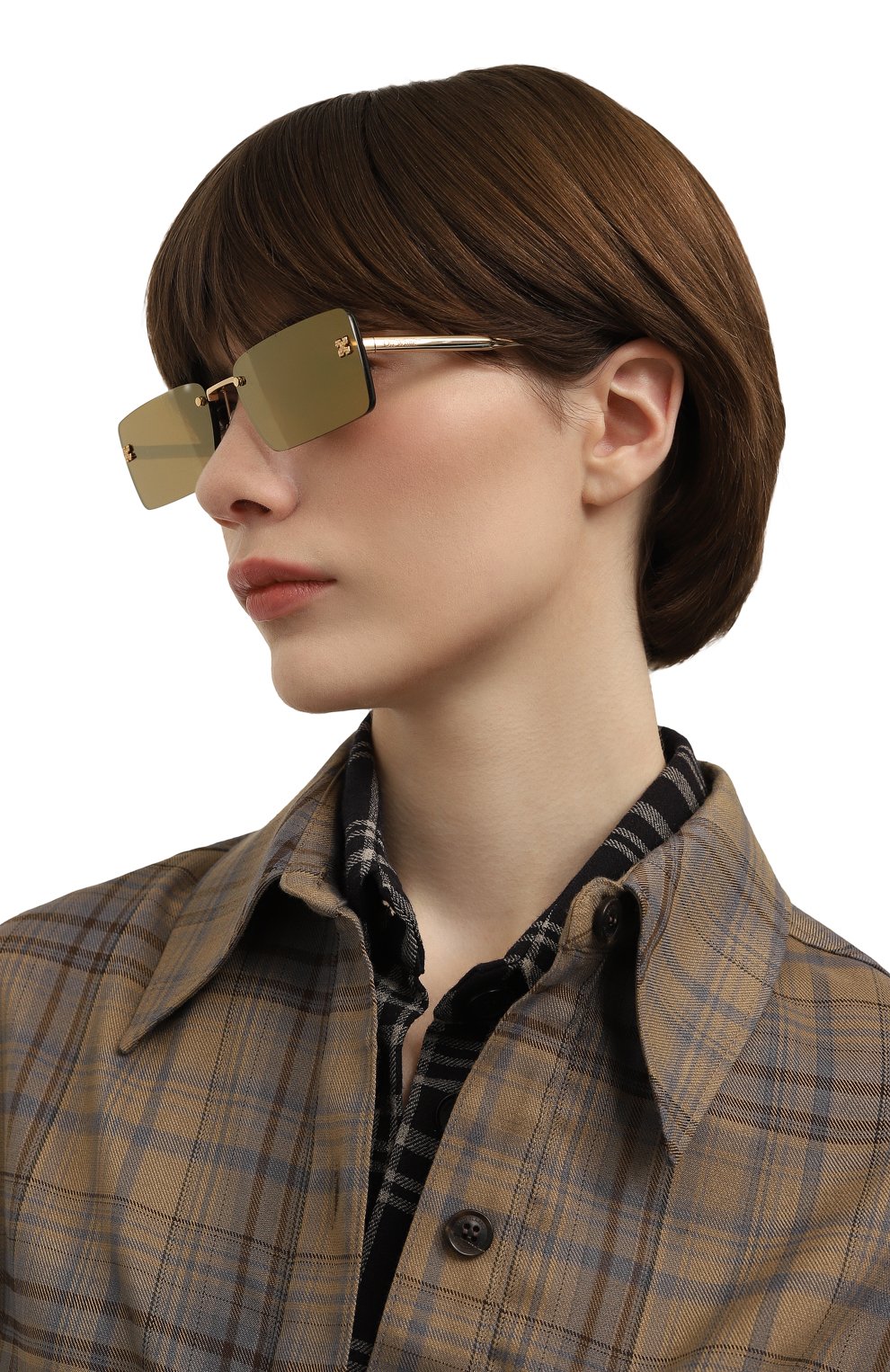 Солнцезащитные очки OFF-WHITE золотого цвета по цене 37800 руб., арт. 0ERI096/7676, фото 2 Солнцезащитные очки OFF-WHITE, арт. 0ERI096/7676, фото 2