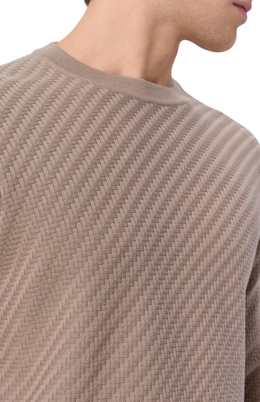 Джемпер из хлопка и шелка Brioni UMQ90L/PAK22 Бежевый  UMQ90L/PAK22 Фото 5