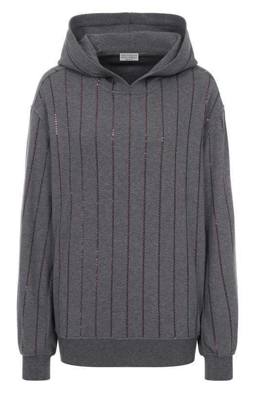 Хлопковое худи Brunello Cucinelli MP05NS0809 Серый MP05NS0809