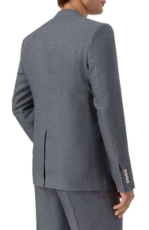 Льняной пиджак Dolce & Gabbana G2QS6T/FU4MF Серый  G2QS6T/FU4MF Фото 6