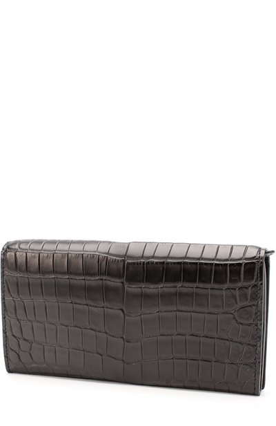 Бумажник из кожи крокодила с отделениями для кредитных карт BOTTEGA VENETA черного цвета по цене 621000 руб., арт. 432610/V912R, фото 2 Бумажник из кожи крокодила с отделениями для кредитных карт BOTTEGA VENETA, арт. 432610/V912R, фото 2