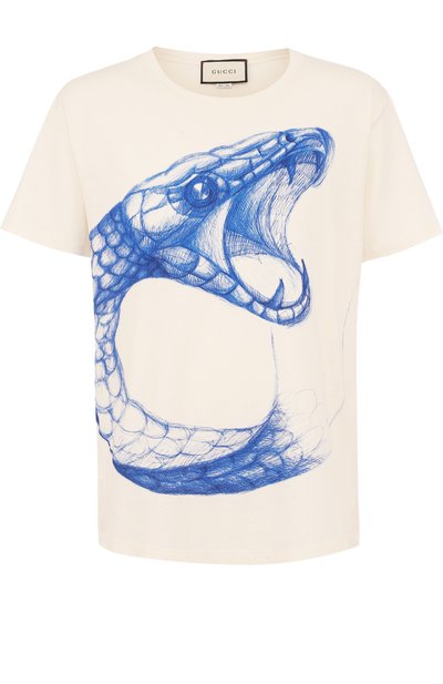 Хлопковая футболка с принтом GUCCI, арт. 493117/X3H27, фото 1