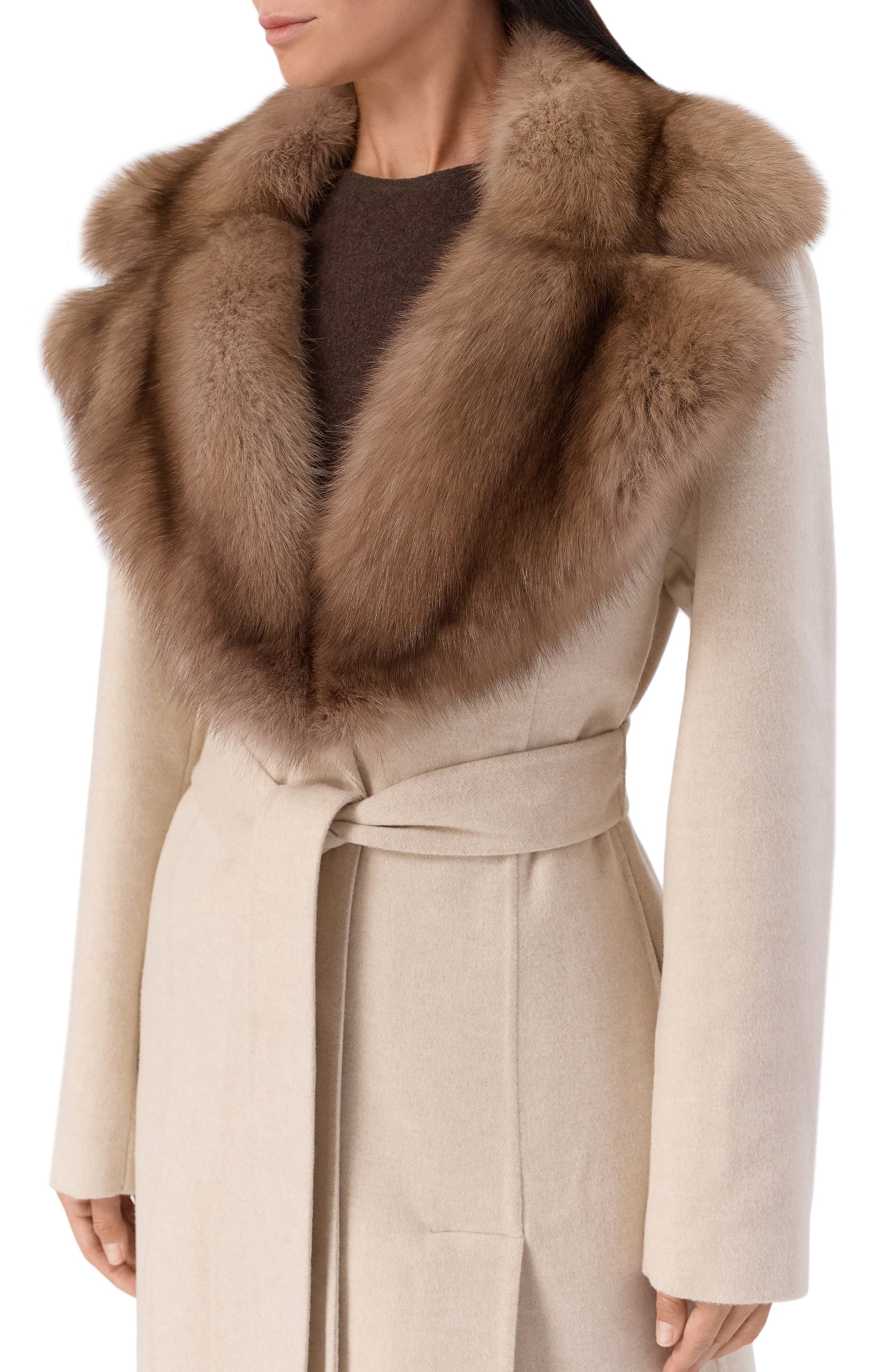 Пальто из шерсти и кашемира с воротником из соболя MVST, арт. FTBPL-X1306-9SB/LP1447, фото 5