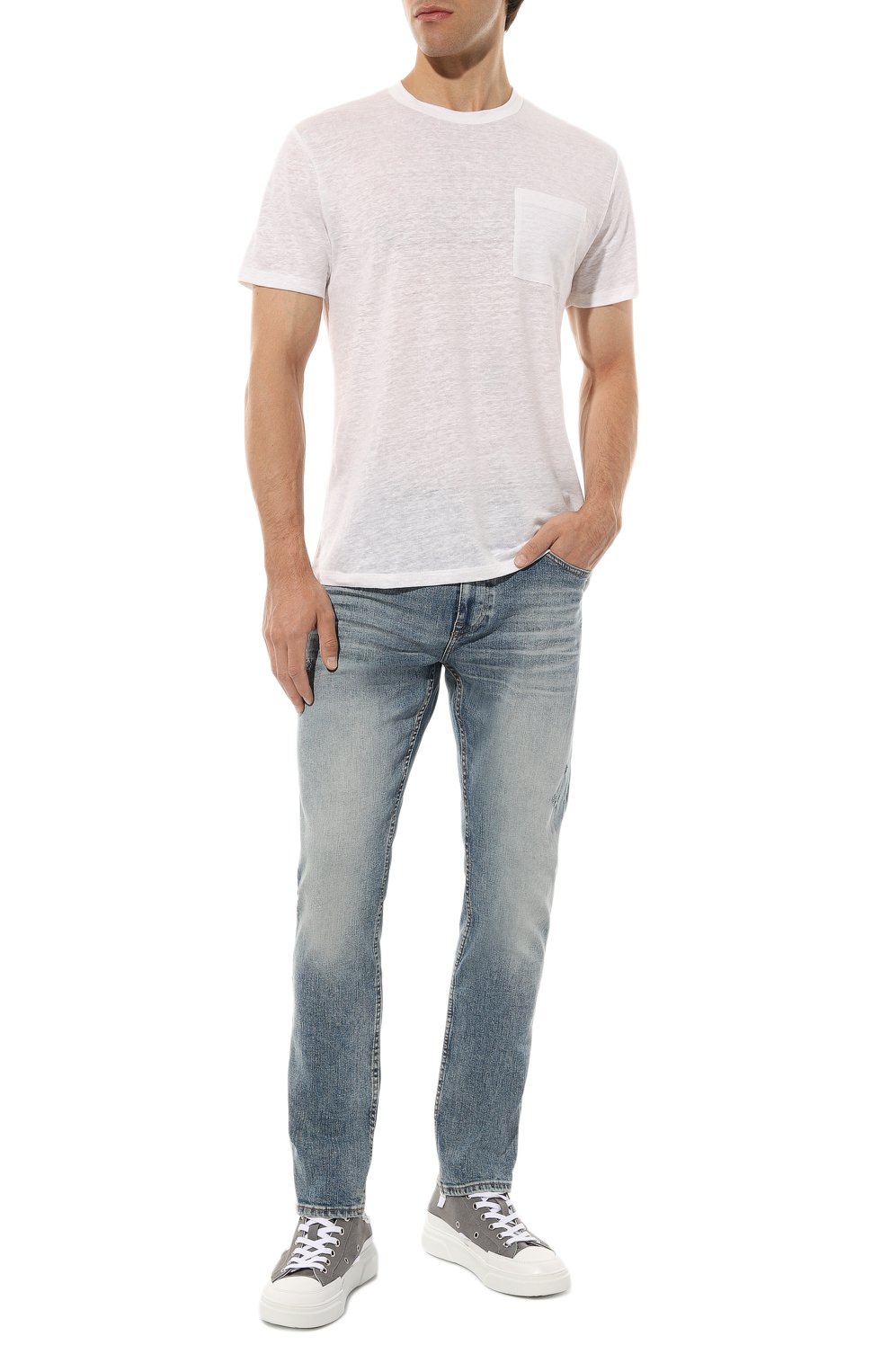 Льняная футболка MC2 SAINT BARTH белого цвета по цене 8380 руб., арт. STBM/ECSTASEA/05891D, фото 2 Льняная футболка MC2 SAINT BARTH, арт. STBM/ECSTASEA/05891D, фото 2