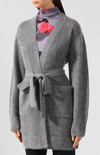 Кардиган с поясом DRIES VAN NOTEN серого цвета по цене 84750 руб., арт. 192-11290-8715, фото 3 Кардиган с поясом DRIES VAN NOTEN, арт. 192-11290-8715, фото 3