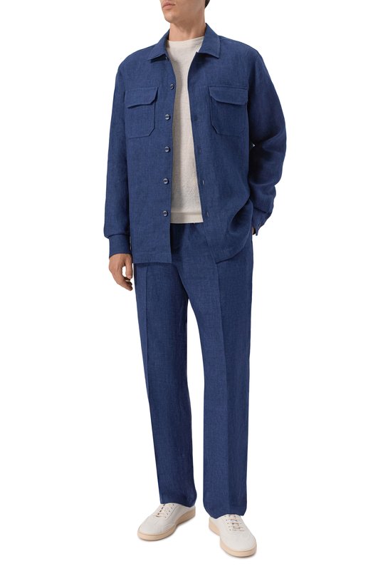 Льняные брюки Capobianco 20M811.LL00. Синий  20M811.LL00. Фото 2