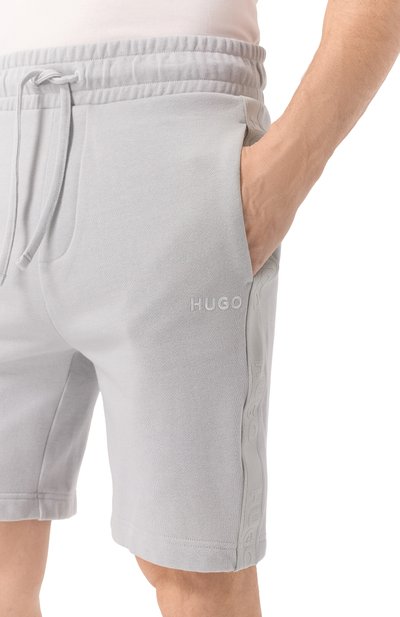 Хлопковые шорты HUGO светло-серого цвета по цене 13450 руб., арт. 50520492, фото 5 Хлопковые шорты HUGO, арт. 50520492, фото 5