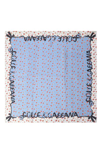 Шелковый платок DOLCE & GABBANA голубого цвета по цене 69950 руб., арт. FN090R/GDDL0, фото 4 Шелковый платок DOLCE & GABBANA, арт. FN090R/GDDL0, фото 4