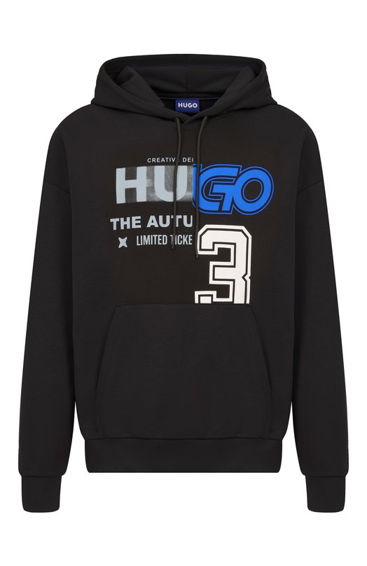 Хлопковое худи HUGO Blue 50544196 Чёрный 50544196