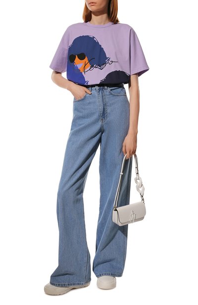 Хлопковая футболка KENZO сиреневого цвета по цене 17000 руб., арт. FC52TS6804SA, фото 2 Хлопковая футболка KENZO, арт. FC52TS6804SA, фото 2