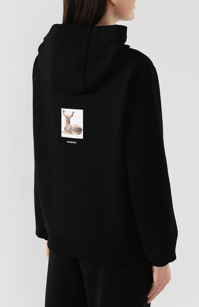 Хлопковое худи BURBERRY черного цвета по цене 96550 руб., арт. 8024655, фото 4 Хлопковое худи BURBERRY, арт. 8024655, фото 4
