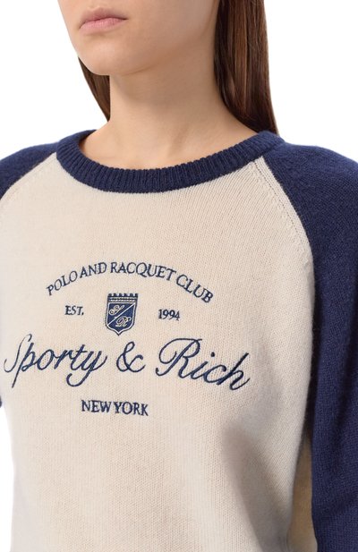Пуловер из кашемира и шерсти SPORTY AND RICH, арт. WS07561412WH63, фото 5
