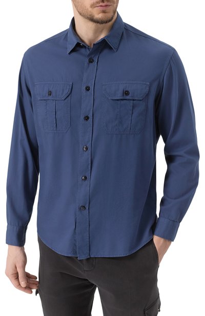 Рубашка из хлопка и лиоцелла CANALI, арт. CSL2067/GM03494, фото 3