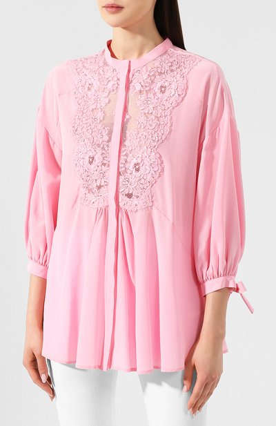 Шелковая блузка ERMANNO ERMANNO SCERVINO розового цвета по цене 78600 руб., арт. 44 T CM26 CDC, фото 3 Шелковая блузка ERMANNO ERMANNO SCERVINO, арт. 44 T CM26 CDC, фото 3