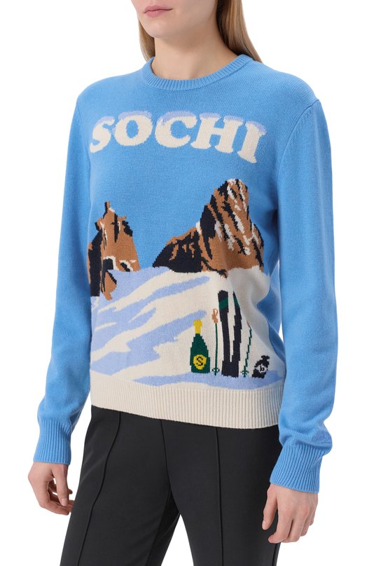 Пуловер из шерсти и вискозы MC2 Saint Barth QUE0018-04172I/NEW QUEEN C Голубой  QUE0018-04172I/NEW QUEEN C Фото 3