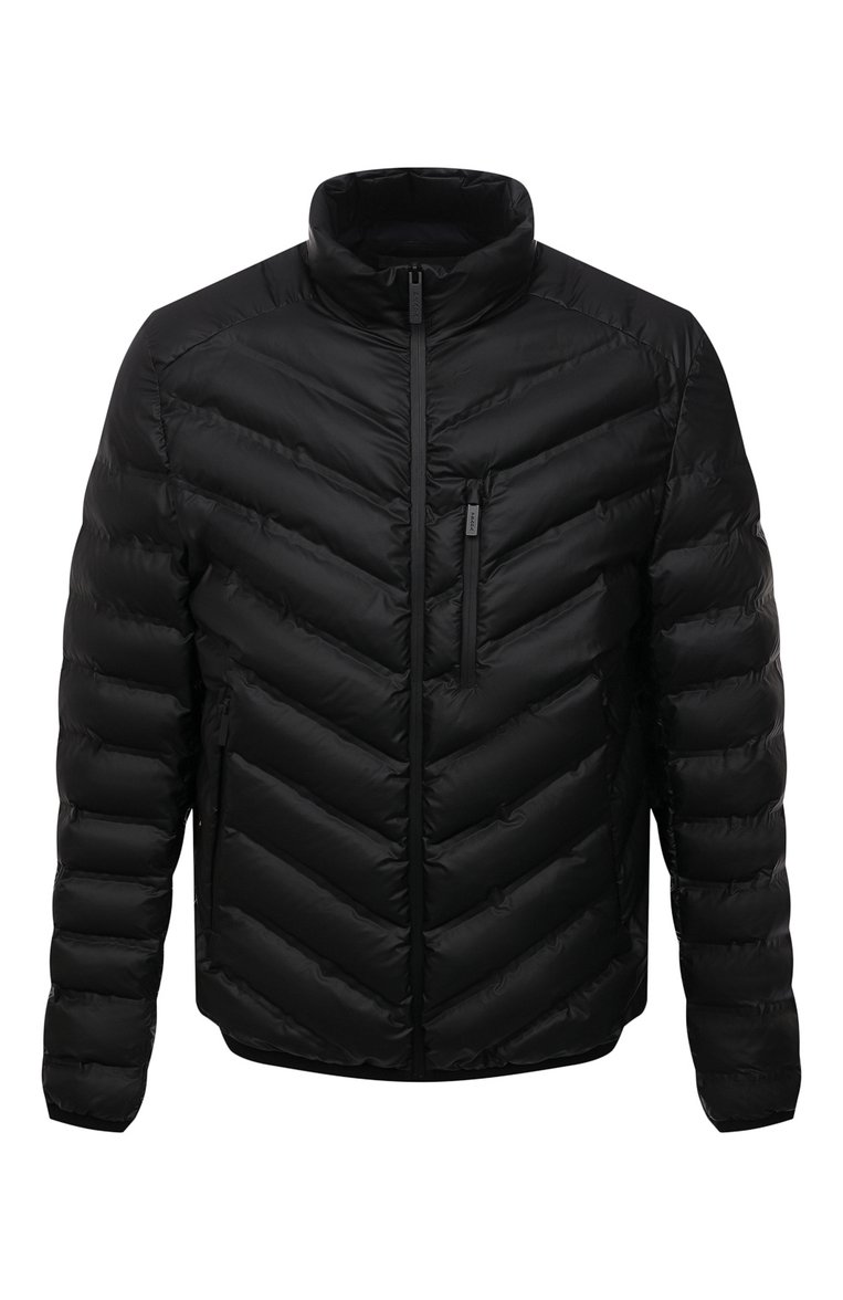 Мужская утепленная куртка PRADA черного цвета, арт. SGB270-1T2Y-F0002-202 | Фото 1 (Рукава: Длинные; Материал внешний: Синтетический материал; Длина (верхняя одежда): Короткие; Кросс-КТ: Куртка, Утепленные; Мужское Кросс-КТ: утепленные куртки; Стили: Кэжуэл)