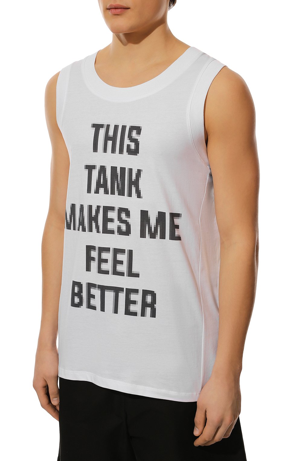 Хлопковая майка DIEGO VENTURINO белого цвета по цене 14950 руб., арт. SS22-DV TNK MFB, фото 3 Хлопковая майка DIEGO VENTURINO, арт. SS22-DV TNK MFB, фото 3