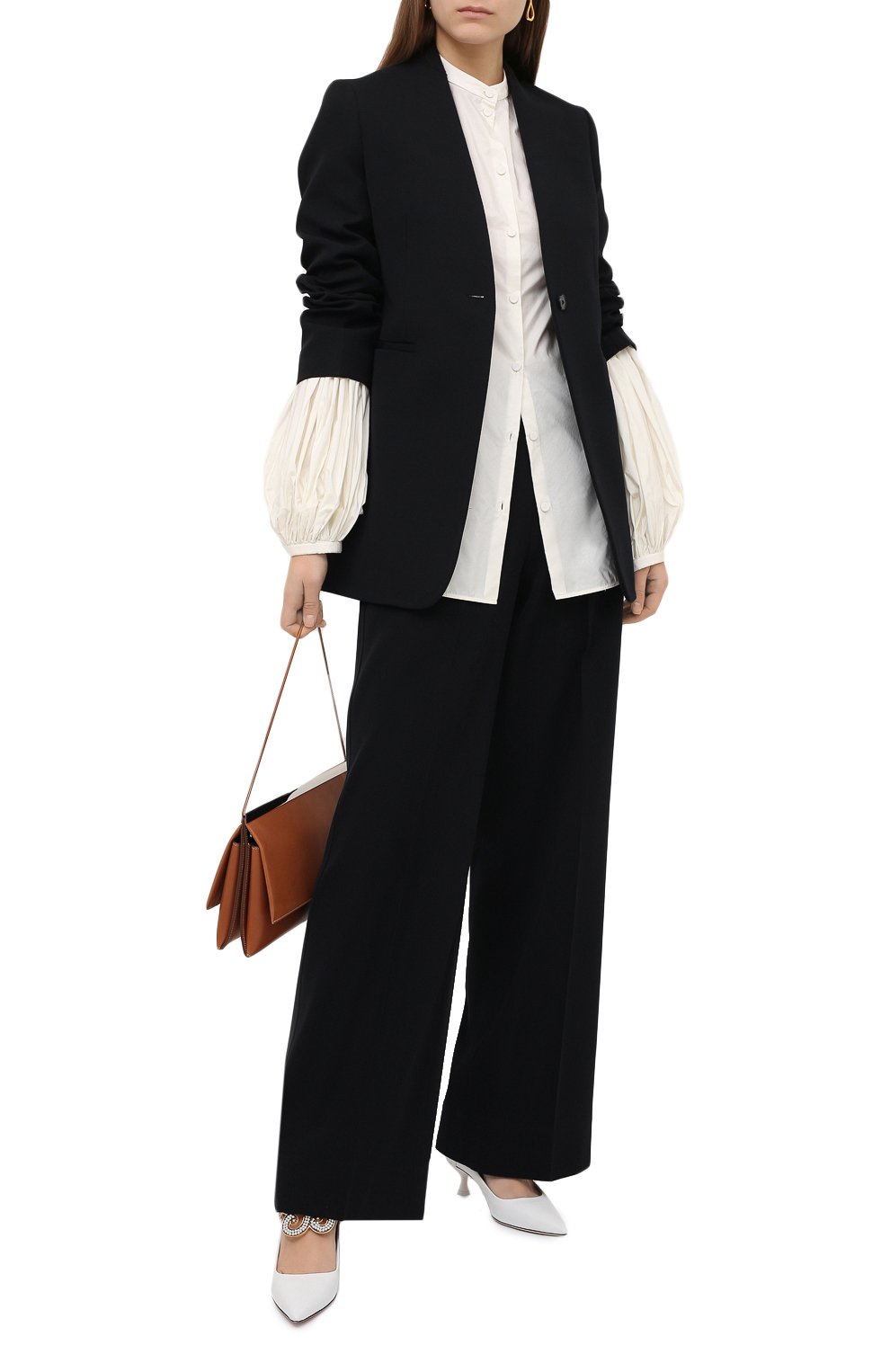 Блузка JIL SANDER белого цвета по цене 59950 руб., арт. JSWR605306-WR442200, фото 2 Блузка JIL SANDER, арт. JSWR605306-WR442200, фото 2