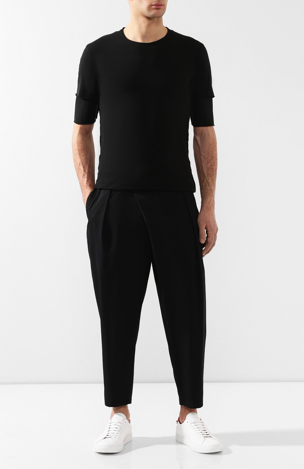 Хлопковые брюки KAZUYUKI KUMAGAI черного цвета по цене 32100 руб., арт. KP91-056, фото 2 Хлопковые брюки KAZUYUKI KUMAGAI, арт. KP91-056, фото 2