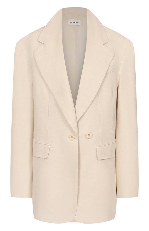 Жакет из вискозы и льна P.A.R.O.S.H. D420446/RAISA26 Кремовый D420446/RAISA26