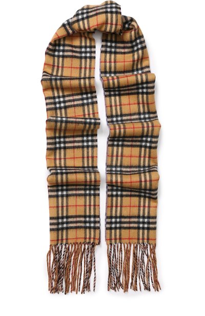 Кашемировый шарф в клетку с бахромой BURBERRY, арт. 4058370, фото 1