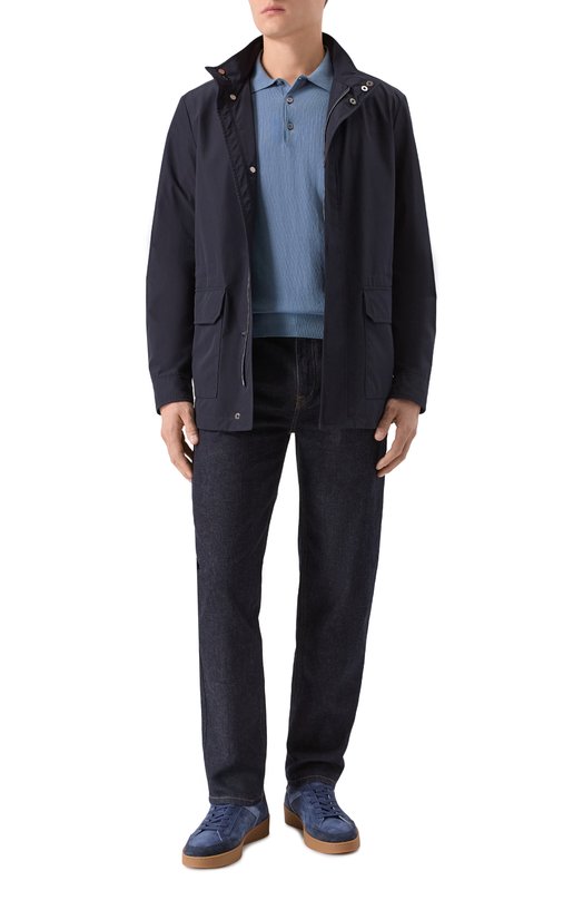 Замшевые кеды Canali 491214/RB01269 Синий  491214/RB01269 Фото 2