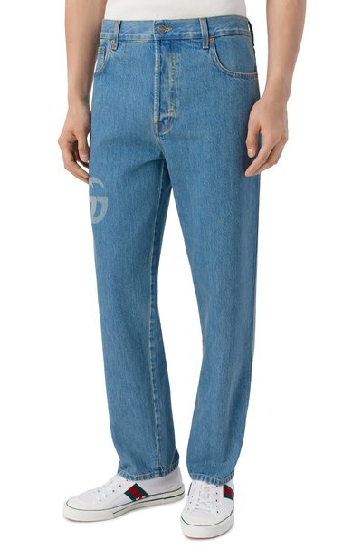 Джинсы GUCCI голубого цвета по цене 115500 руб., арт. 815642/XDC6W, фото 3 Джинсы GUCCI, арт. 815642/XDC6W, фото 3