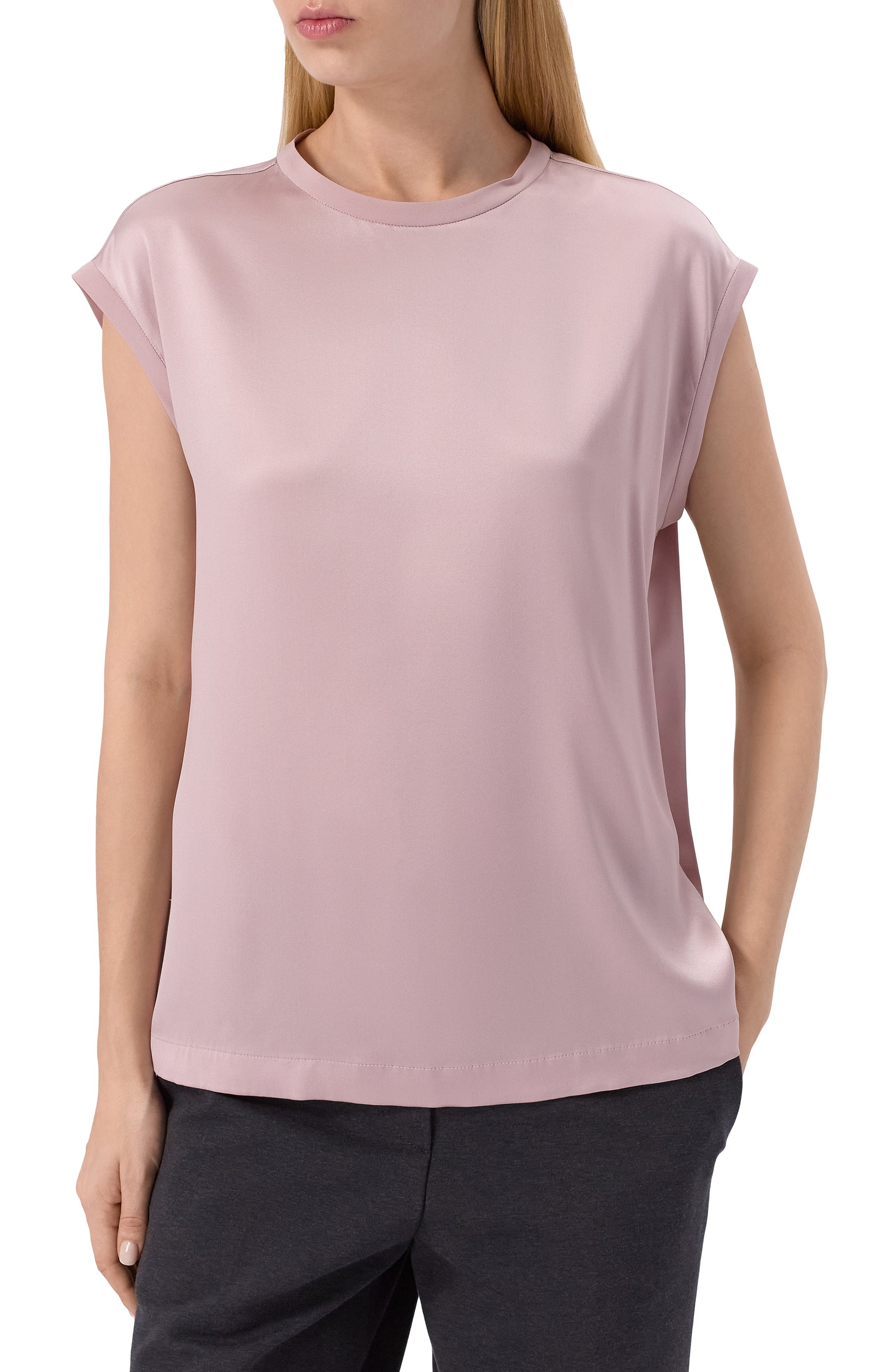 Атласный топ BRUNELLO CUCINELLI, арт. MPC59EH500, фото 3