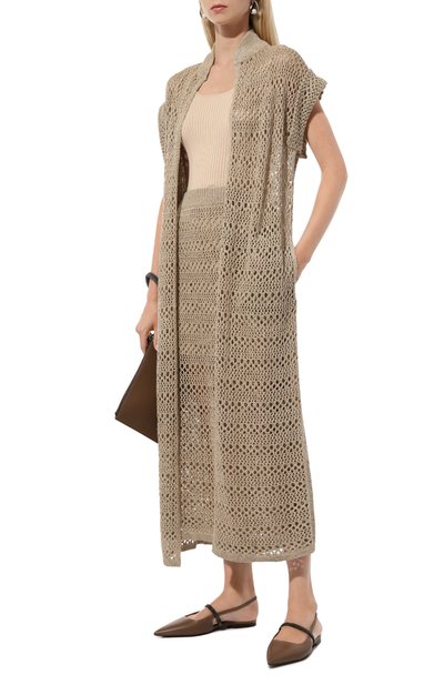 Кардиган изо льна и шелка BRUNELLO CUCINELLI, арт. MRA581106, фото 2