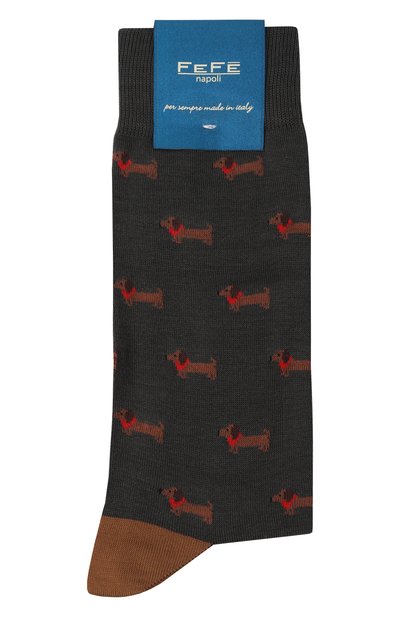 Хлопковые носки FEFE` темно-серого цвета по цене 3845 руб., арт. SH0RT S0CKS/S0D0G6C-U, фото 1 Хлопковые носки FEFE`, арт. SH0RT S0CKS/S0D0G6C-U, фото 1