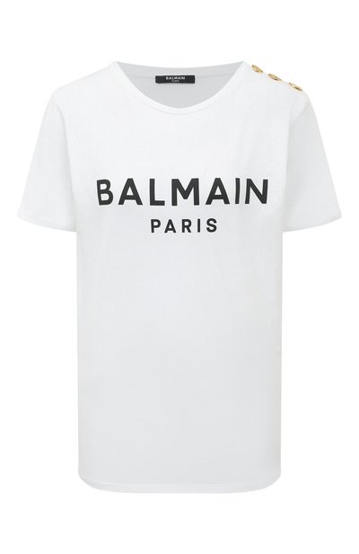 Женская хлопковая футболка BALMAIN, арт. YF0EF005BB02/GAB