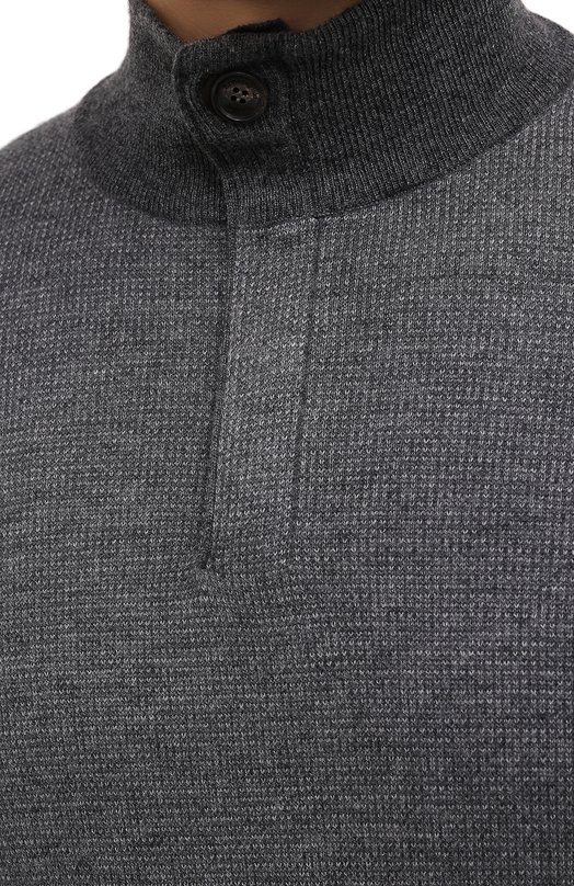 Джемпер из кашемира и хлопка Zegna UYQ25/127 Серый  UYQ25/127 Фото 5
