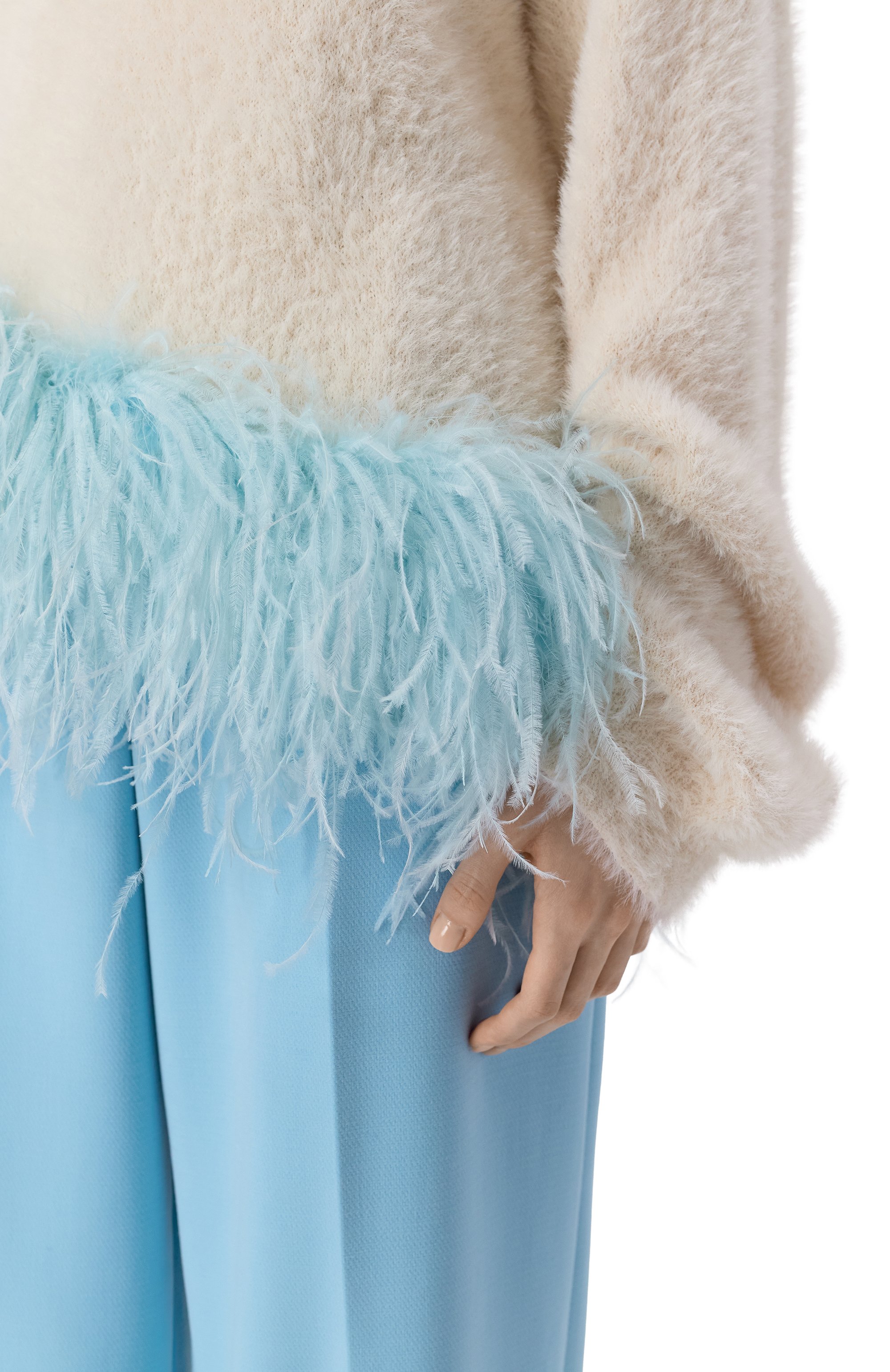 Пуловер с отделкой перьями страуса LEFFERS, арт. 46.52.97.15.05\02, фото 5