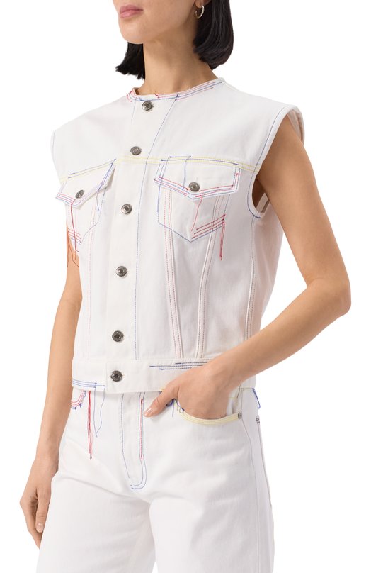 Джинсовый жилет MSGM 3842MDH230/257241 Белый  3842MDH230/257241 Фото 3