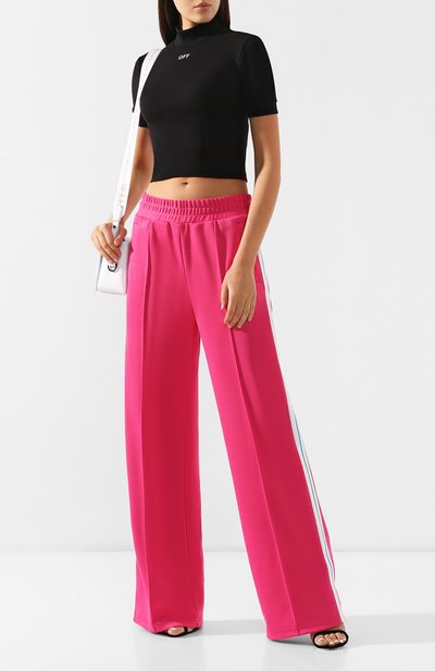 Хлопковый топ OFF-WHITE черного цвета по цене 16200 руб., арт. 0WAA058R191430531001, фото 2 Хлопковый топ OFF-WHITE, арт. 0WAA058R191430531001, фото 2