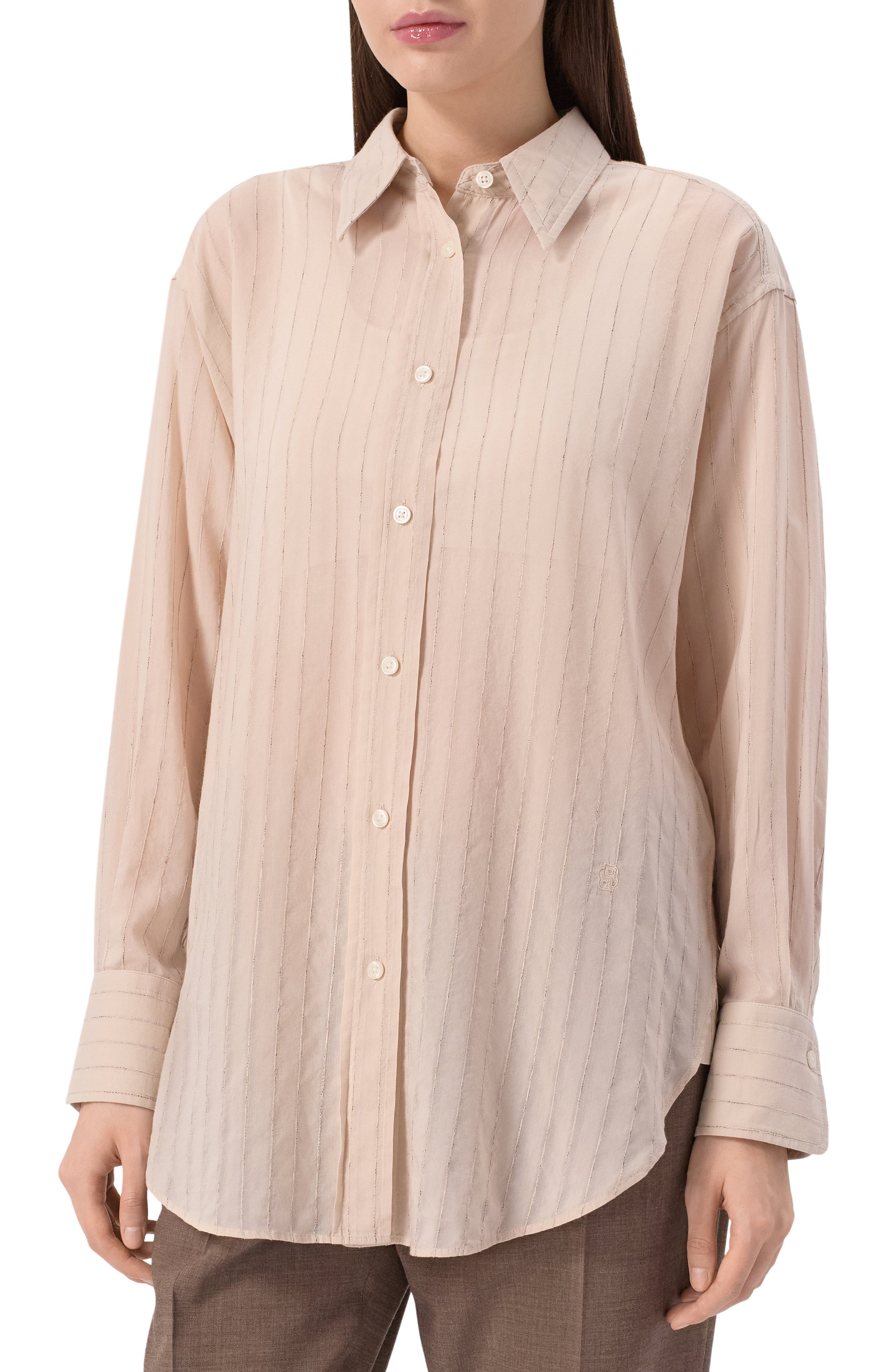 Рубашка из хлопка и вискозы BOSS, арт. 50540633, фото 3