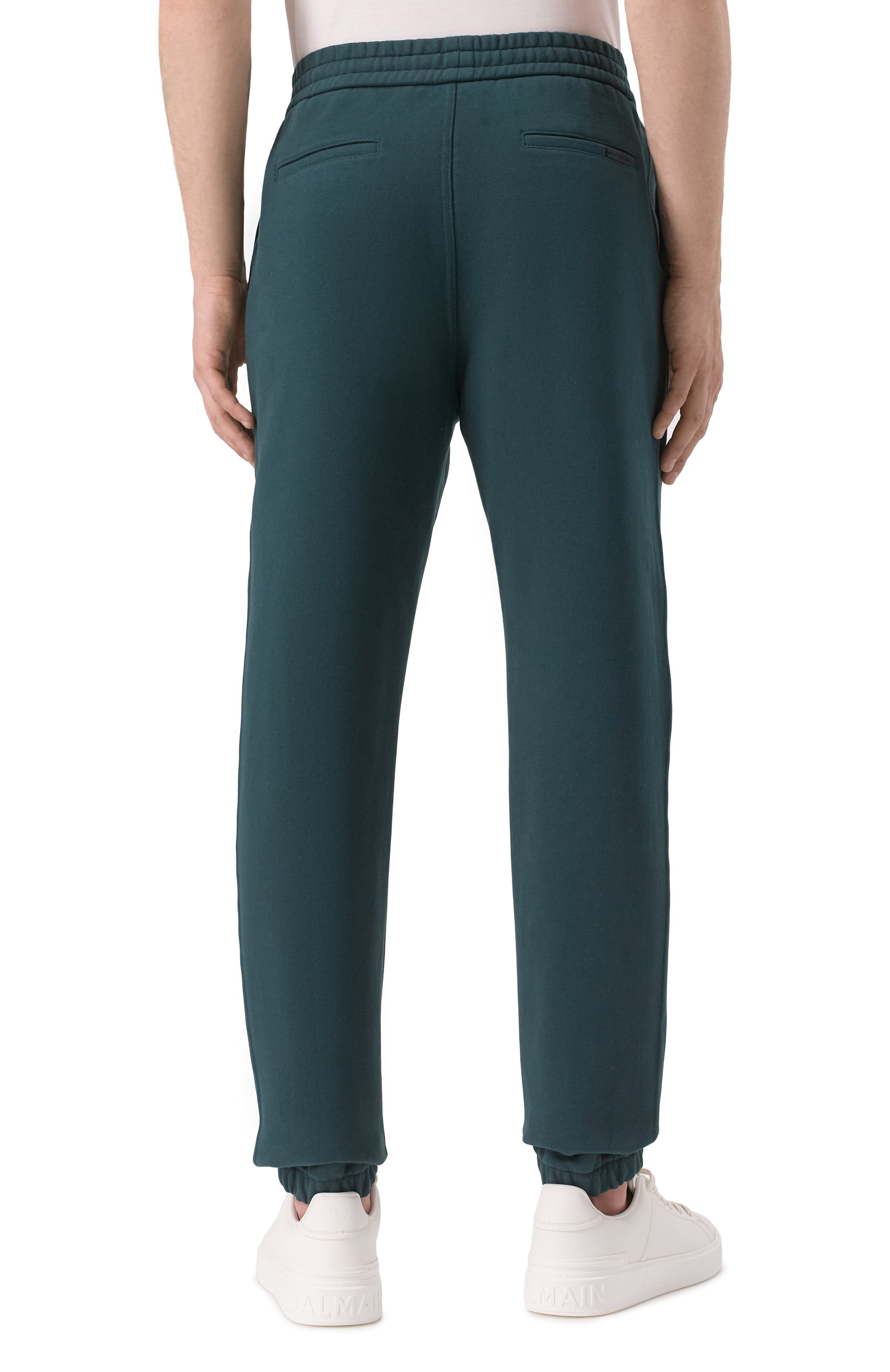 Хлопковые джоггеры SAINT LAURENT темно-зеленого цвета по цене 157500 руб., арт. 813788/Y36SW, фото 4 Хлопковые джоггеры SAINT LAURENT, арт. 813788/Y36SW, фото 4