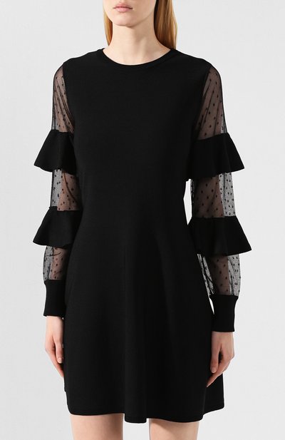 Платье из вискозы REDVALENTINO черного цвета по цене 46850 руб., арт. SR0KDB16/4NW, фото 3 Платье из вискозы REDVALENTINO, арт. SR0KDB16/4NW, фото 3