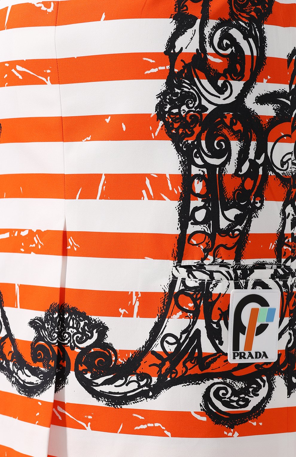 Хлопковая юбка с завышенной талией и принтом PRADA, арт. P183NG-1SEQ-F0049, фото 5