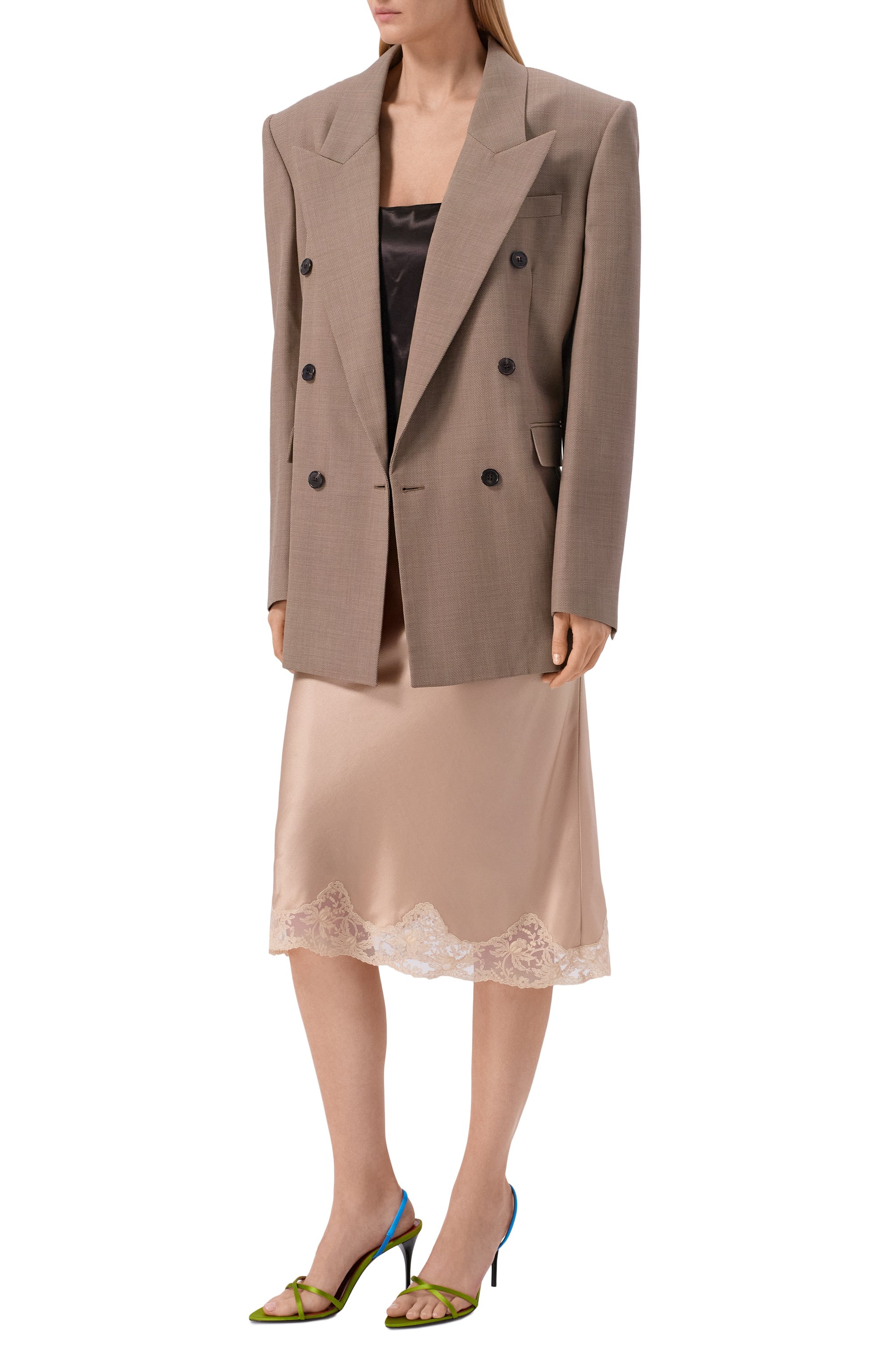 Атласные босоножки justify 90 SAINT LAURENT, арт. 869739/9QNA2, фото 3