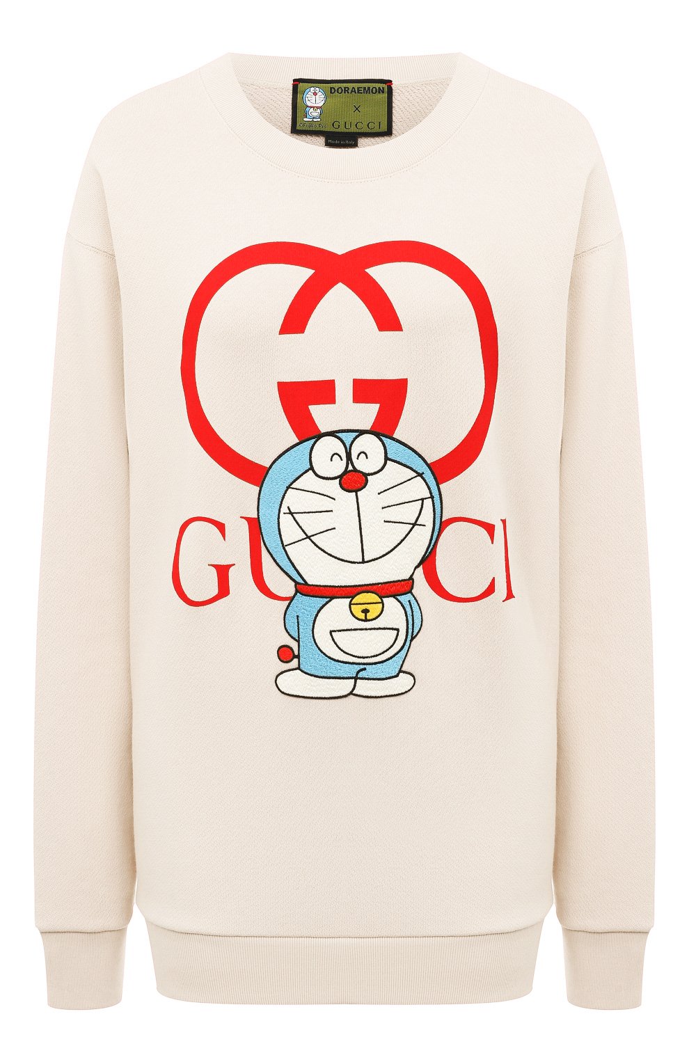 Хлопковый свитшот doraemon x gucci GUCCI кремового цвета по цене 141120 руб., арт. 617964 XJDIC, фото 1 Хлопковый свитшот doraemon x gucci GUCCI, арт. 617964 XJDIC, фото 1