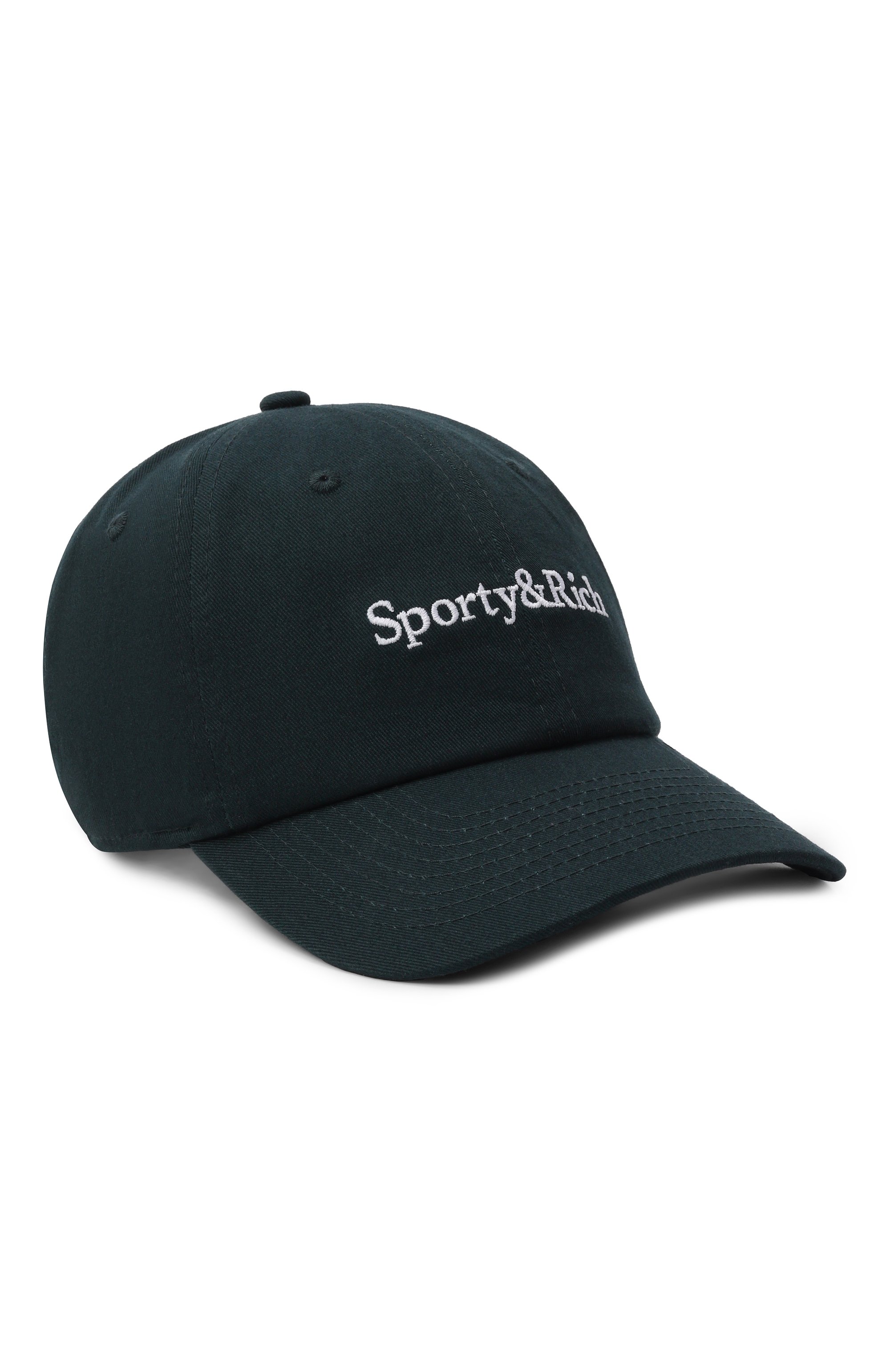 Хлопковая бейсболка SPORTY AND RICH зеленого цвета по цене 10750 руб., арт. AC040715300GR101, фото 1 Хлопковая бейсболка SPORTY AND RICH, арт. AC040715300GR101, фото 1