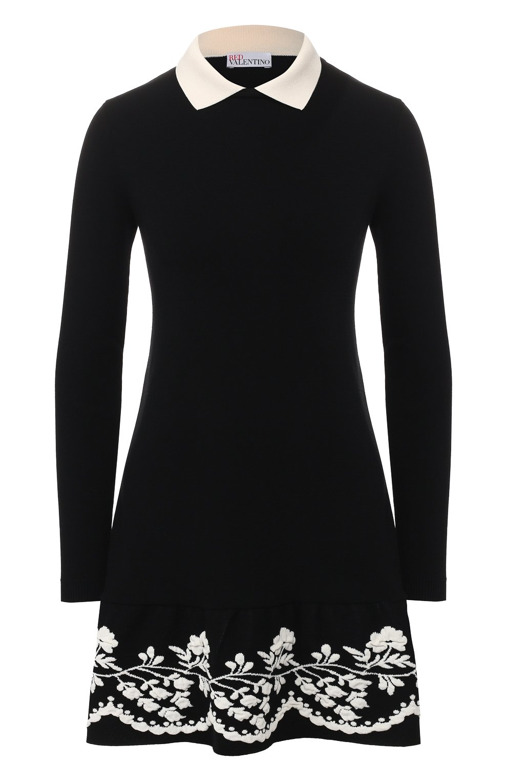 Мини-платье REDVALENTINO черно-белого цвета по цене 52050 руб., арт. TR3KDB41/4US, фото 1 Мини-платье REDVALENTINO, арт. TR3KDB41/4US, фото 1