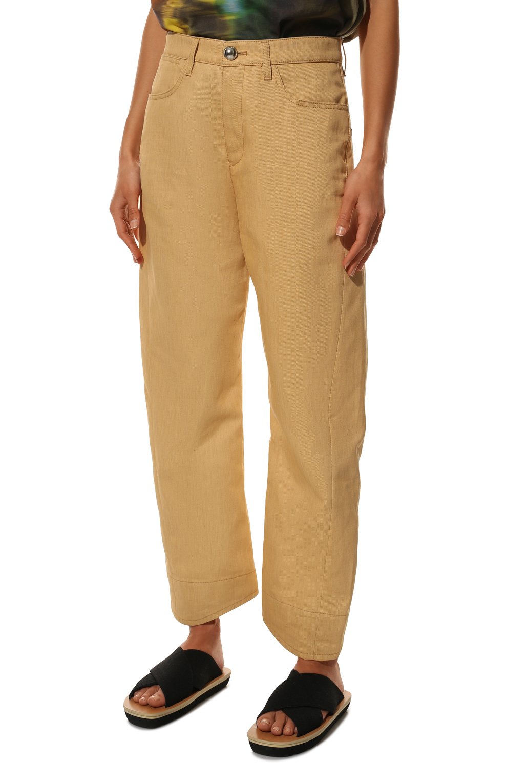 Брюки из хлопка и льна JIL SANDER, арт. JSWU316805-WU250200, фото 3